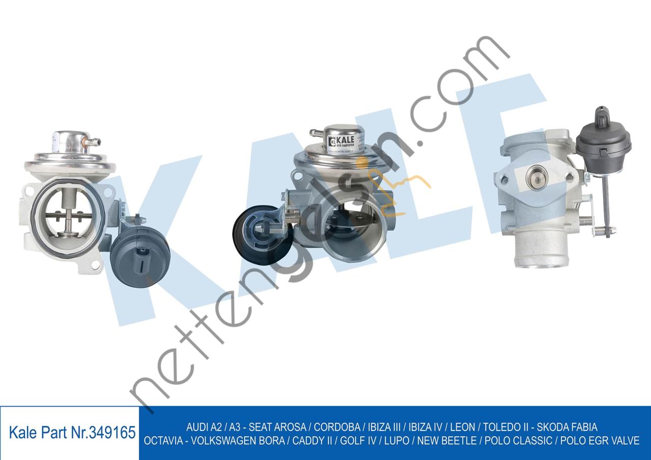KALE 349165 EGR VALFI BORA CADDY II GOLF IV POLO A3 CORDOBA IBIZA 1,9TDI AGR ALH ATD AMF 96>05  VW-AUDI-SEAT-SKODA BİNEK EGR VALFİ