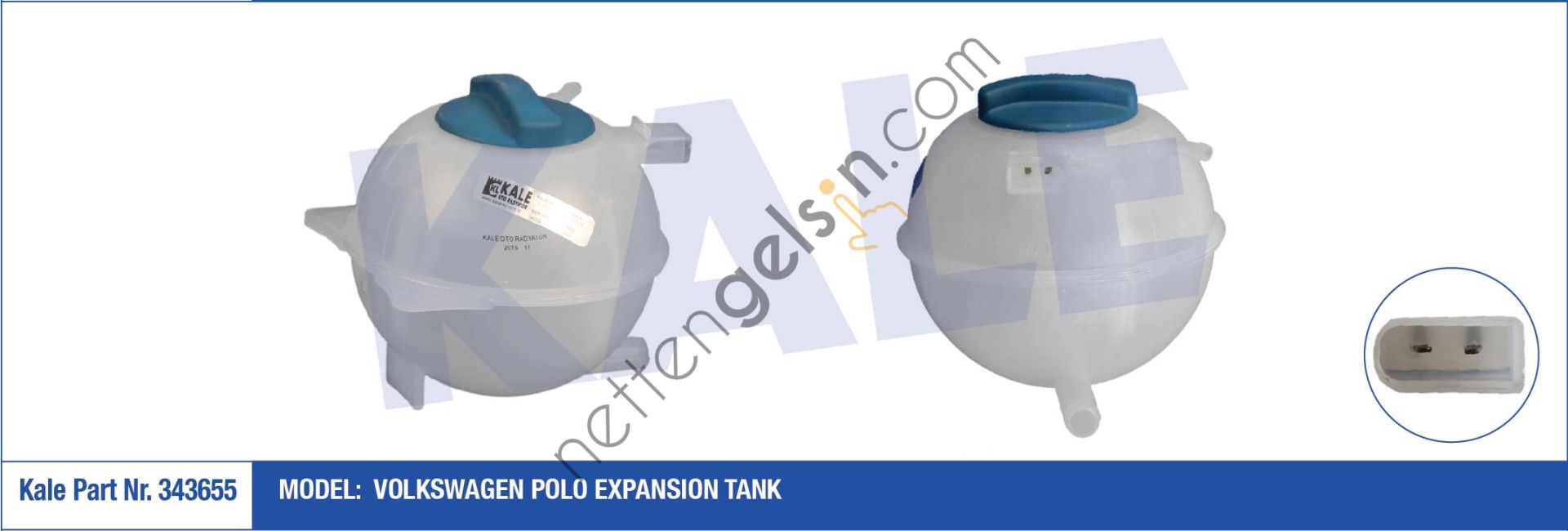 KALE 343655 RADYATOR YEDEK SU BIDONU (KAPAKLI) POLO 95>02  VW-AUDI-SEAT-SKODA BİNEK YEDEK SU DEPOSU