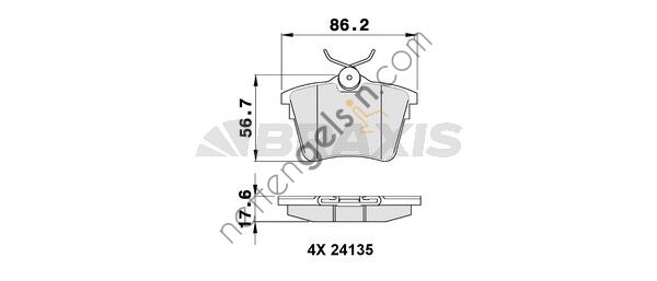 BRAXIS AA0105 ARKA FREN BALATASI P407 04> C5 III 09> 1.6HDI 110 FAP 1.8 2.0 2.0 HDI 135 FAP 2.2 3.0  PEUGEOT-CITROEN BİNEK FREN BALATASI