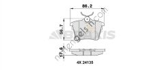 BRAXIS AA0105 ARKA FREN BALATASI P407 04> C5 III 09> 1.6HDI 110 FAP 1.8 2.0 2.0 HDI 135 FAP 2.2 3.0  PEUGEOT-CITROEN BİNEK FREN BALATASI