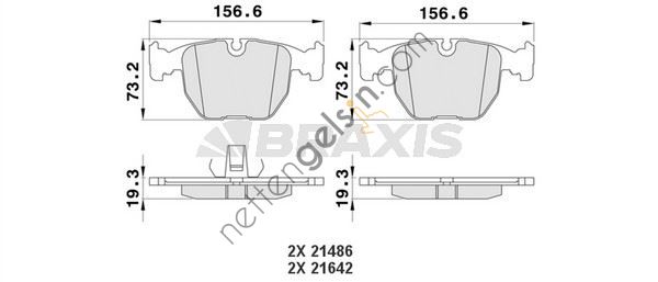 BRAXIS AA0110 FREN BALATASI ON BMW E39 E38 X3 E83 X5 E53  BMW BİNEK FREN BALATASI