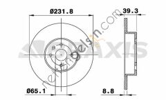 BRAXIS AE0473 ARKA FREN DISK AYNASI CORDOBA 96>02 IBIZA III AROSA 00>04 POLO 96>01  VW-AUDI-SEAT-SKODA BİNEK FREN DİSKİ