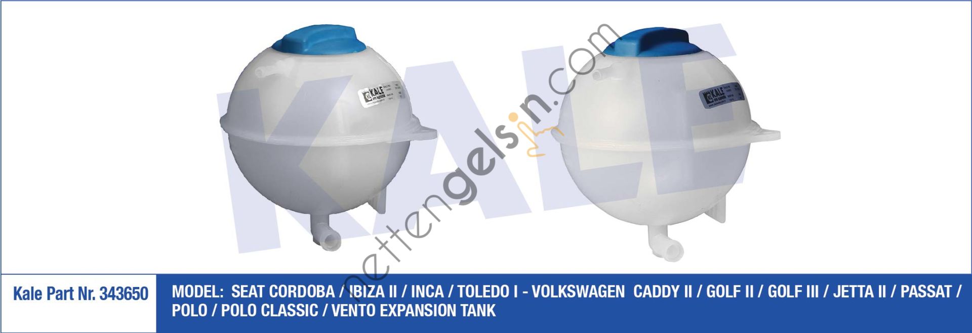 KALE 343650 RADYATOR YEDEK SU BIDONU (KAPAKLI) CADDY II GOLF II III VENTO POLO &sol; CLASSIC PASSAT JETTA CORDOBA IBIZA INCA TOLEDO 84>03  VW-AUDI-SEAT-SKODA BİNEK YEDEK SU DEPOSU