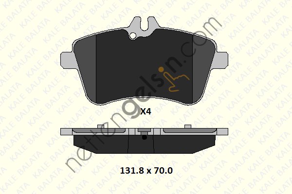 KALE B 23881 201 15 KD11 FREN BALATASI ON A-CLASS W169 04>12 B-CLASS W245 05>11  MERCEDES BİNEK FREN BALATASI