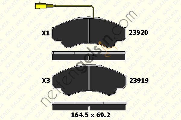 KALE B 23919 191 05KD20 ON FREN BALATASI DUCATO BOXER JUMPER 18Q (16 JANT) 02>06 (TEK FISLI)  PEUGEOT-CITROEN BİNEK FREN BALATASI