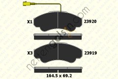 KALE B 23919 191 05KD20 ON FREN BALATASI DUCATO BOXER JUMPER 18Q (16 JANT) 02>06 (TEK FISLI)  PEUGEOT-CITROEN BİNEK FREN BALATASI