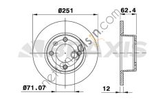 BRAXIS AE0483 ARKA FREN DISK AYNASI CITROEN XANTIA 1.8I 2.0I 16V 1.9 TD (251.3X12X4DL)  PEUGEOT-CITROEN BİNEK FREN DİSKİ