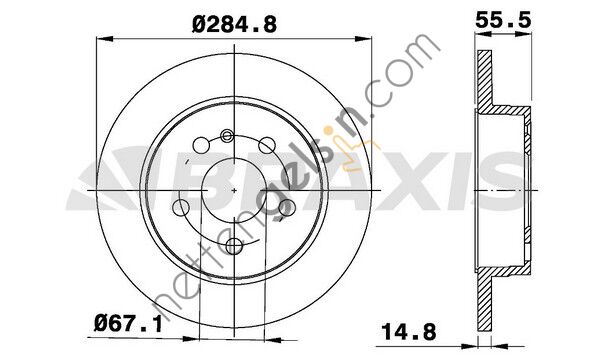 BRAXIS AE0484 FREN DISKI ARKA ML-CLASS W163 98>05  MERCEDES BİNEK FREN DİSKİ
