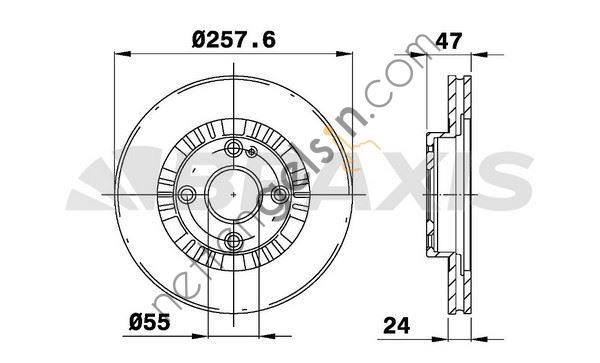 BRAXIS AE0498 ON FREN DISK AYNASI HAVALI 323 01>03 257X4  MAZDA BİNEK FREN DİSKİ