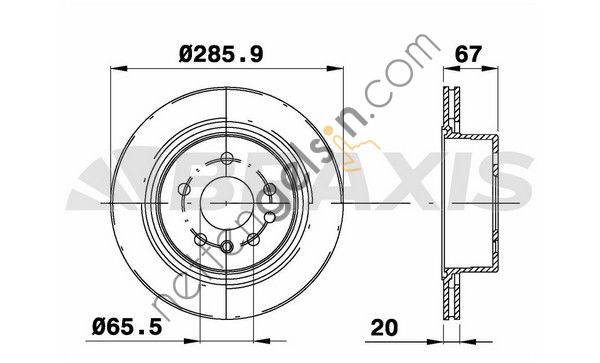 BRAXIS AE0500 ARKA FREN DISK AYNASI HAVALI OMEGA B 2.6 V6 / 3.2 V6 09 / 00 07 / 03 OMEGA B KOMBI 2.6 V6 / 3.2 V6 09 / 00 07 /  OPEL BİNEK FREN DİSKİ