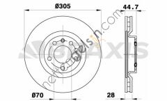 BRAXIS AE0501 ON FREN DISK AYNASI FIAT CROMA 1.9JTD 2.4JTD  FIAT BİNEK FREN DİSKİ