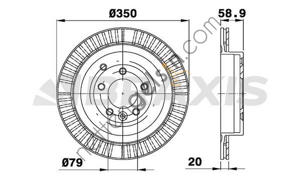 BRAXIS AE0502 FREN DISKI ARKA DISCOVERY 3 05-09 DISCOVERY 4 10-16 RANGE ROVER SPORT 10-13 3.0-4.4  LAND ROVER BİNEK FREN DİSKİ