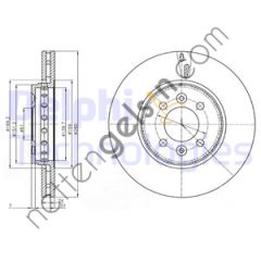 DELPHI BG4536C ON FREN DISKI (CIFTLI PAKET) BOYALI DACIA LODGY 280MM WITHOUT ESP, DOKKER 03 / 12>  DACIA BİNEK FREN DİSKİ