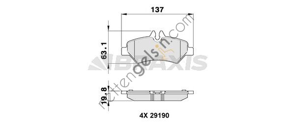 BRAXIS AA0140 FREN BALATASI ARKA SPRINTER 906 06> CRAFTER 06>16  VW-AUDI-SEAT-SKODA BİNEK FREN BALATASI