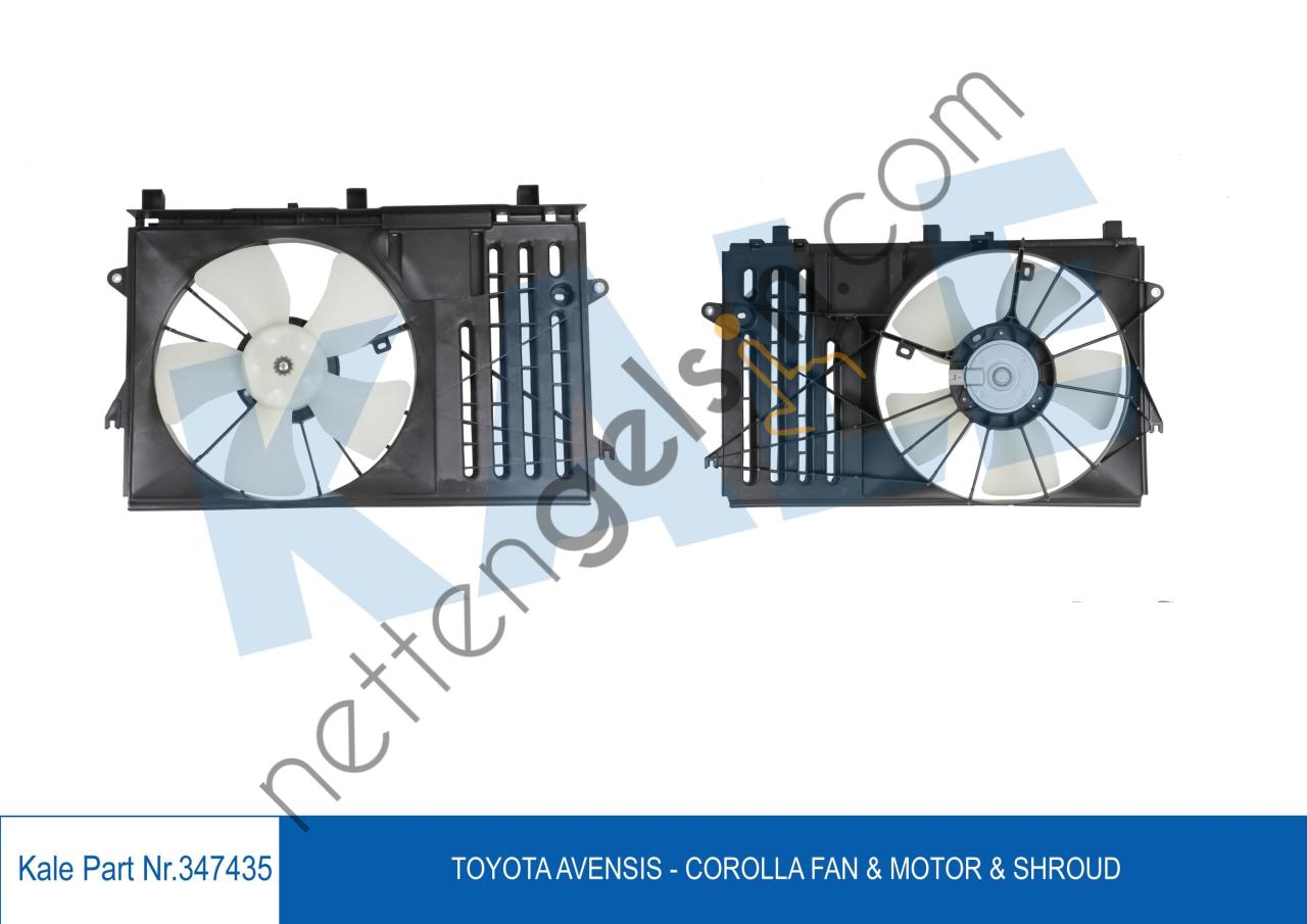 KALE 347435 RADYATOR FANI KOMPLE TOYOTA YARIS 1,4 D4D 2001 2005  TOYOTA BİNEK FAN MOTORU