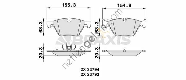 BRAXIS AA0143 FREN BALATASI ON BMW F10 F11   BMW BİNEK FREN BALATASI