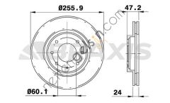 BRAXIS AE0509 ON FREN DISK AYNASI HAVALI 256mm NUBIRA 97>03 ESPERO 97>  DAEWOO BİNEK FREN DİSKİ