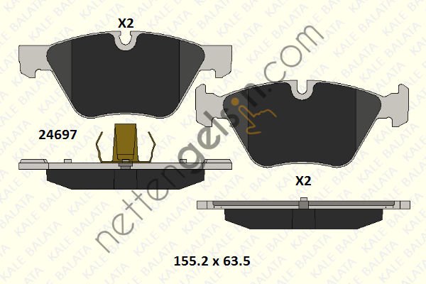 KALE B 24697 193 05 KD11 FREN BALATASI ON BMW F10 F11   BMW BİNEK FREN BALATASI