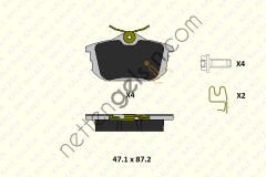 KALE B 23549 168 15 KD11 ARKA FREN BALATASI CARISMA 96->06 COLT 04->10 SPACESTAR 98->04 PERSONA WIRA 00->02 VOLVO S40 V40 96-  MITSUBISHI BİNEK FREN BALATASI