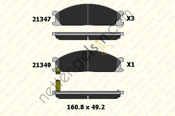 KALE B 21347 170 05KD20 FREN BALATASI ON NISSAN PICK UP D22 TD25 98-02 PATHFINDER 86-95 URVAN 95-00  NISSAN BİNEK FREN BALATASI