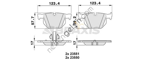 BRAXIS AA0151 FREN BALATASI ARKA BMW E90 E91 E92 E93  BMW BİNEK FREN BALATASI
