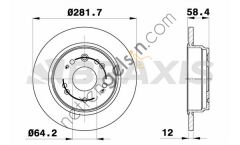 BRAXIS AE0516 ARKA FREN DISK AYNASI DUZ FR V CTDI STREAM 00>05  HONDA BİNEK FREN DİSKİ