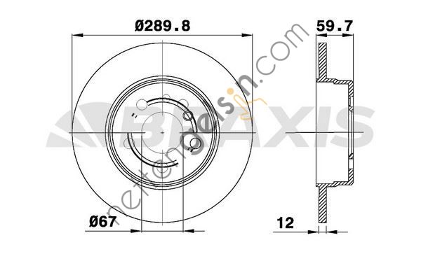 BRAXIS AE0518 FREN DISKI ARKA S-CLASS W140 91>98  MERCEDES BİNEK FREN DİSKİ