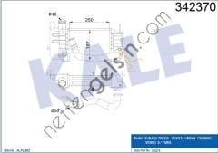 KALE 342370 INTERCOOLER TOYOTA COROLLA - AURIS 1,4 D4D 2007-2012 YARIS 1,4 D4D 2005>  TOYOTA BİNEK TURBO RADYATÖRÜ