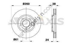 BRAXIS AE0519 ON FREN DISK AYNASI CHRYSLER GRAND VOYAGER 2.5TD  CHRYSLER BİNEK FREN DİSKİ