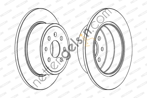 FERODO DDF814C ARKA FREN DISKI (4 BIJON) VECTRA B 1,6I 16V 1,7 TD 1,8I 16V 95 >  OPEL BİNEK FREN DİSKİ