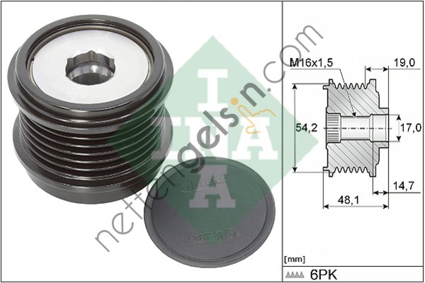 INA 535031010 ALTERNATOR RULMANI MONDEO IV 07>15 GALAXY 07>15 S-MAX 07>15 2.0 TDCI TENI TRANSIT 2.0 ECOBLUE 17>  FORD BİNEK ALTERNATÖR GERGİ RULMANI