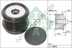 INA 535031010 ALTERNATOR RULMANI MONDEO IV 07>15 GALAXY 07>15 S-MAX 07>15 2.0 TDCI TENI TRANSIT 2.0 ECOBLUE 17>  FORD BİNEK ALTERNATÖR GERGİ RULMANI