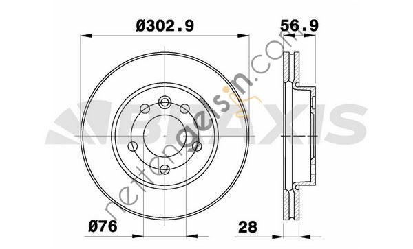 BRAXIS AE0526 ON FREN AYNASI AMAROK (303X28MM) 10>>  VW-AUDI-SEAT-SKODA BİNEK FREN DİSKİ