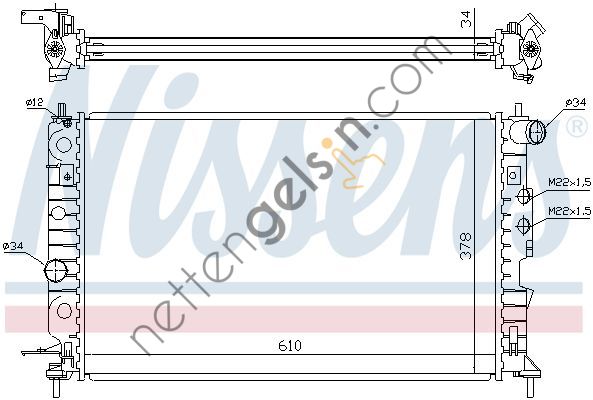 NISSENS 630121 RADYATÖR OPEL VECTRA B 1.6-1.8-2.0 KLİMALI MAN. 1300180 OPEL