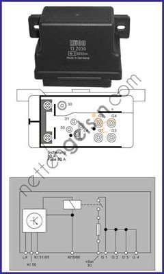 HUCO HC:2502030 RÖLE KIZDIRMA 601 124/200 D 123 200/240 D A0015459732 MERCEDES