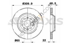 BRAXIS AE0531 ARKA FREN AYNASI GOLF V / VI PASSAT 05> EOS 06>A3 03> SCIROCCO 08>  VW-AUDI-SEAT-SKODA BİNEK FREN DİSKİ