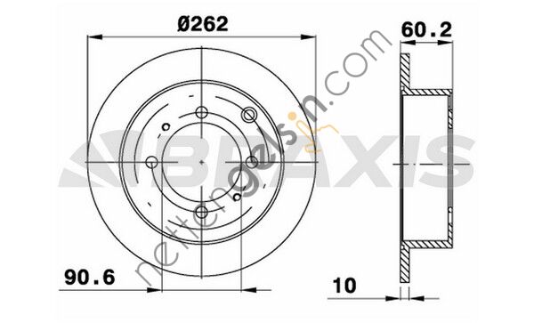 BRAXIS AE0536 ARKA FREN DISK AYNASI LANCER SEDAN 1,3/1,6 LANCER KOMBI 1,6 09/03-  MITSUBISHI BİNEK FREN DİSKİ