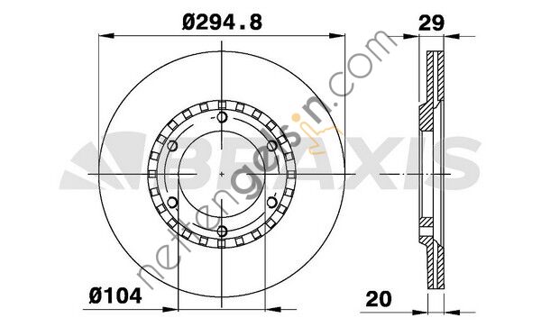 BRAXIS AE0542 FREN AYNASI ON HAVALI NISSAN PATROL 88-97 (295X6)  NISSAN BİNEK FREN DİSKİ