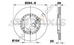 BRAXIS AE0542 FREN AYNASI ON HAVALI NISSAN PATROL 88-97 (295X6)  NISSAN BİNEK FREN DİSKİ