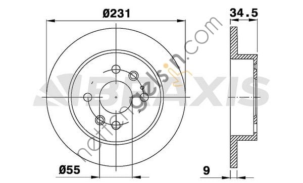 BRAXIS AE0548 ARKA FREN DISK AYNASI MAZDA 323 MX5 1.3 1.6I  MAZDA BİNEK FREN DİSKİ