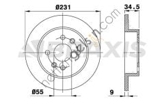 BRAXIS AE0548 ARKA FREN DISK AYNASI MAZDA 323 MX5 1.3 1.6I  MAZDA BİNEK FREN DİSKİ