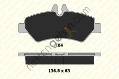 KALE B 29190 190 14KD20 FREN BALATASI ARKA SPRINTER 906 06> CRAFTER 06>16  VW-AUDI-SEAT-SKODA BİNEK FREN BALATASI