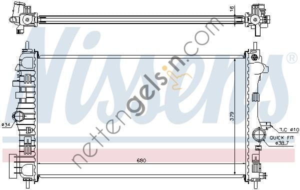 NISSENS 630718 RADYATÖR OPEL INSIGNIA A 1.6 LET-XER BREZİNG 13241726 OPEL