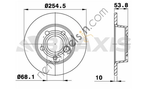 BRAXIS AE0564 ARKA FREN AYNASI AUDI A6 2,4 / 2,5TDI / 2,8 / 3,0 QUATTRO 04>08  VW-AUDI-SEAT-SKODA BİNEK FREN DİSKİ