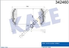 KALE 342460 CONDENSER CARINA E / SALOON / SPORTSWAGON 1.6 16V / 1.6 GLI / 2.0 GLI / 2.0 D 93-97   TOYOTA BİNEK KLİMA RADYATÖRÜ