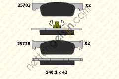 KALE B 25728 180 05 ON FREN BALATASI (TK) CLIO IV LOGAN II SANDERO II LOGAN MCV  DACIA BİNEK FREN BALATASI