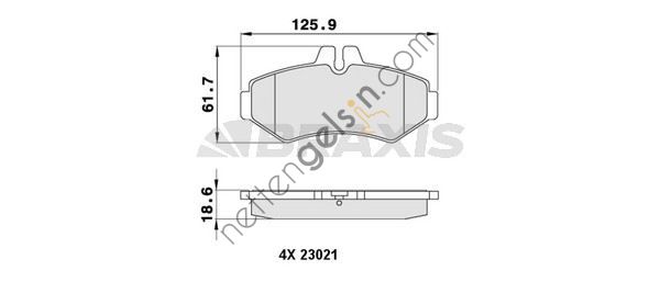 BRAXIS AA0206 FREN BALATASI ARKA G-CLASS W463 98> SPRINTER 99>06 , LT35 96>  MERCEDES BİNEK FREN BALATASI
