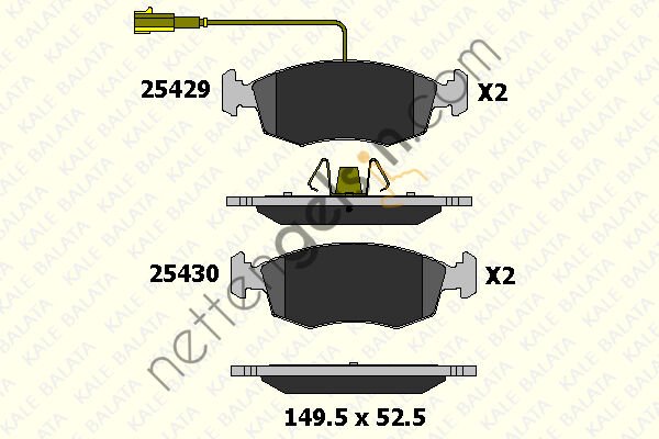 KALE B 25429 172 05 ON FREN BALATASI PUNTO EVO 500 1,2 &sol; 1,3 &sol; 1,4 09>  FIAT BİNEK FREN BALATASI
