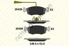 KALE B 25429 172 05 ON FREN BALATASI PUNTO EVO 500 1,2 / 1,3 / 1,4 09>  FIAT BİNEK FREN BALATASI