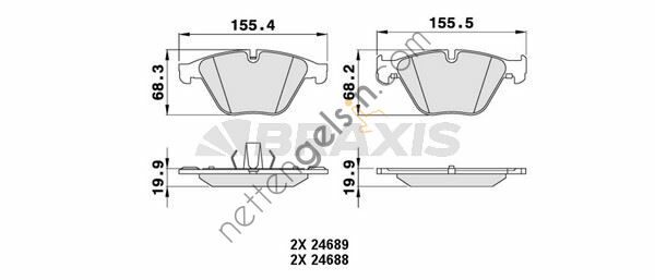 BRAXIS AA0214 ON FREN BALATASI BMW F10 F11 F12 F13 F06 530  BMW BİNEK FREN BALATASI